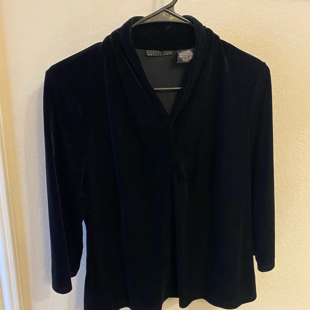 Black velvet blouse